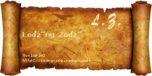 Leány Zoé névjegykártya